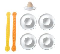 4 Piece Egg Tray, 2 Piece Egg Cutter, Egg Cup, Poached Egg Holder, Breakfast Egg Tray, Microwave, Dishwasher Safe Egg Tray