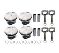 4-Piece Engine Piston and Rings Kit with Connecting Rod Set for 2.4L Engines Compatible with Captiva, Cobalt, Equinox, HHR, and Impala