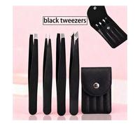 4-Piece Eyebrow Tweezer Set - Professional Stainless Steel Hair Removal And Grooming Tools, Including Angled Tip Tweezers