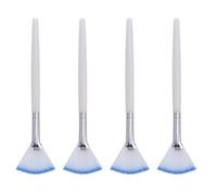 4 Piece Fan Facial Mask Brush for Even DIY Skincare Application | Fiber Bristles, White Finish, Beauty Salon Use, for Sleeping Mask and Body Lotion, Mess-free Coats