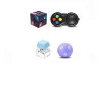 4 Piece Fidget Bundle for Kids Adults Teens Clicker Spinner Infinity Cube Cool Gadgets Stress Relief Sensory Items Autism ADHD Anxiety Gifts Easter Basket Stocking Stuffer