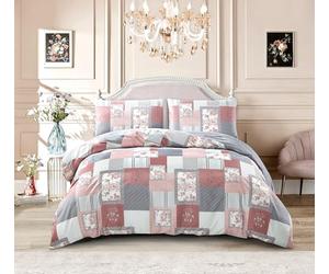 4-Piece Fine Decor Duvet Cover Set Super King 260 x 220 cm - Hotel Quality Soft Microfiber Quilt Cover with Fitted Sheet for Bedroom - Printed Bedding Set with 2 Pillow Shams
