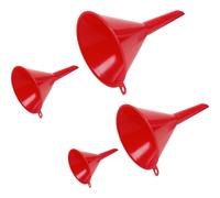 4 Piece Fixed Spout Funnel Set - 50mm 75mm 95mm & 115mm Funnels - Hanging Tabs