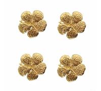 4 Piece Floral Plum Napkin Ring Set for Table Decoration in For Hotels Restaurants and Event Table Arrangements (Gold)