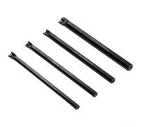 4-Piece for CNC Lathe Boring Bar Set with Carbide Inserts (CCMT060204-HM) - S06K/S07K/S08K/S10K-SCLCR06 Alloy Steel Tool Holders for Steel Machining, 6-10 mm Shank