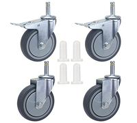 4 Piece Fur Caster Wheels Set M11 35 50mm Swivel Rollers with 2 Brakes 2 Without Brakes Scratch Free Replacement for Restaurant Carts Smooth Mobility