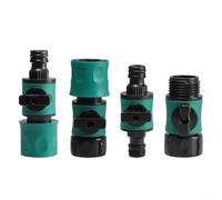 4-Piece Garden Hose Nozzle Set, 4-Pack Plastic Water Pipe Connectors with Flow Control Valve and Switch, Adjustable Spray Wand for Outdoor Watering, Car Washing, and Yard Maintenance