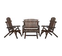 4 Piece Garden Lounge Set Solid Wood Spruce Berkfield Home Brown One Size