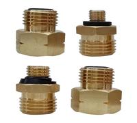4-Piece Gas Bottle Adapter Set, Gas Adapter Gas Bottles Adapter, Euro Adapter for Gas Bottles, for Filling German Gas Bottles Abroad, Brass Gas Adapter for Gas Bottles Europe, 1-4