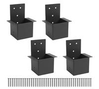 4-Piece Gazebo Bracket Kit For 4X4in Posts, Post Connectors With Nails For Outdoor Wooden Structures, Garden Pergolas, Deck Railings And Patio