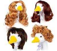 4 Piece Geese Headdress For Pet Washable Polyester Costume Wigs For Photo Props Parties Headwears Pet Party Decorations