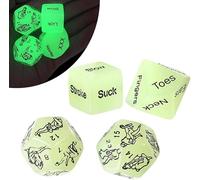 4-Piece Glow in The Dark Decision Dice for Couples, Romantic Date Night Game, Fun & Naughty Gift for Adults