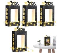 4 Piece Graduation Photo Frame with Light - Paper Display Stand 14 x 26 cm 50 g - Graduate Holder Class 2026 - Start Photo