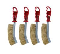 4 Piece Grill Brush Set with Scraper, Wire Bristle Grill Cleaner, BBQ Accessories for Easy Cleaning, Compatible with Pizza Ovens