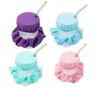 4 Piece Hair Band Drink Cover, Drinking Covers for Alcohol Protection, Drink Protection for Women, Drink Covers, Drink Covers with Straw Hole for Party, Disco Club