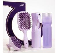 4-Piece Hair Styling Tool Set with Scalp Massage Comb and Spray Bottle | Shampoo Brush Included, Hair Oil Application, Salon Accessories Kit, Water Spraying Bottle, Hairdressing Tools