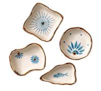 4-Piece Hand-Painted Ceramic Dipping Bowl Set, Japanese Soy Sauce Dishes