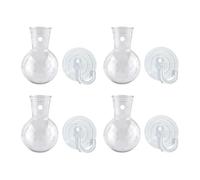 4-Piece Hanging Acrylic Wall Planter Set, Transparent Bulb Vases with doubleHole & Suction holder hangers, Propagation for Home, Bathroom & Office opening Decor