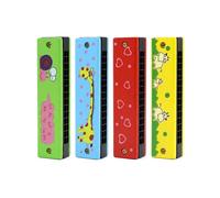 4-Piece Harmonica for Kids - Assorted Set - Educational Musical Instruments Wooden Melodica Toy for Beginners Gift