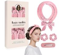4-Piece Heatless Curlers Set - Satin Curler Headband with Curling Rod, Scrunchies & Clips, Perfect for Heatless Curls on Long & Short Hair, Overnight Styling Tools for Women & Teens