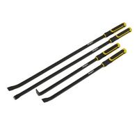 4 Piece Heavy Duty Angled Pry Bar Set - Hammer- Heat Treated Steel Shafts
