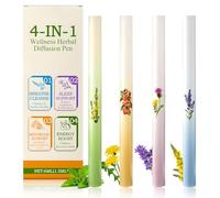 4-Piece Herbal Diffuser Pen, Herbal Diffuser, Mullein Herbal Lung Cleaner, Increases Vitality, Gentle Care, Refreshing and Invigorating, Suitable for Men and Women