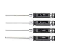 4-Piece Hex Screwdriver Set, .5mm/2.0mm/2.5mm/3.0mm Chrome Vanadium Alloy Steel Wrenches for RC Helicopters, Airplanes, Cars & Transmitters