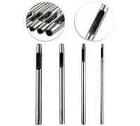 4-Piece Hollow Punch Set for Leather Gasket Vinyl - Round Hole Puncher Tools Contained Housed in 2.5mm 3mm 3.5mm 4mm - Hardened 45 Steel Hand Tools for Craft Bags Jackets