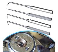 4-Piece Hook and Pick Set with Lightweight Aluminum Handles, Chrome Vanadium Steel Construction for O-Ring, Oil Seal, Gasket, Clip, Wire