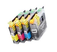 4 Piece Inks Cartridge Set for LC203 LC201 Printers ABS Materials High Yields Printer Liquid Inks