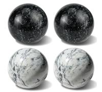 4-Piece Jade Handball Set, 5 cm Qi Gong Balls, Sound Balls, Jade Baoding Massage Balls Balls Qigong Ball for Relaxation Hand Massage Stress Relief (Black Green)