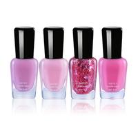 4-Piece Jelly Pink Peel-Off Nail Varnish Set - Water-Based, Quick-Drying Nail Polish for All Seasons - Ideal for Art Salons