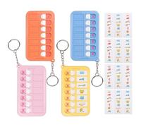 4-Piece Keychain Task Chart to-Do List for Seniors and Children, Reminder Board, Portable Memo Checklist Boards, Reusable Planners for School and Everyday Life to Help Build Good Habits