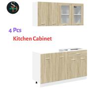 4 Piece Kitchen Cabinet Set Chipboard Storage Cupboard Engineered Wood vidaXL