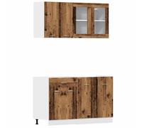 4 Piece Kitchen Cabinet Set Chipboard Storage Cupboard Multi Colours vidaXL