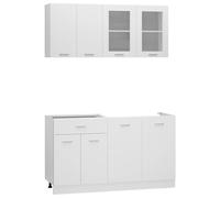 4 Piece Kitchen Cabinet Set Chipboard Storage Cupboard Multi Colours vidaXL