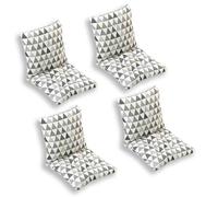 4-Piece Kitchen Chair Cushs Set with Ties & Back Support Slish 45x45cm Seat Pads for Dining Chairs table Patterned Cushs for Home Decor