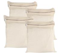 4-Piece Large Durable Organic Cotton Mesh Laundry Bags with Sturdy Zippers and Breathable Mesh are Delicate Laundry Bags for Underwear, Clothes, Pants and Socks