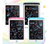 4 Piece LCD Writing Tablet Doodle Board Electronic Toy 8.5 Inch Colorful LCD Writing Board Electronic Tablet Writing LCD Erasable Drawing Pad Reusable Writing Pad (Light Blue, Light Red, White, Black)