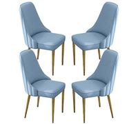 4 Piece Leather Dining Chair Set for Kitchen Bedroom Balcony & Makeup Stylish Iron Legs Modern Design for Living Room & Dining Room Furniture