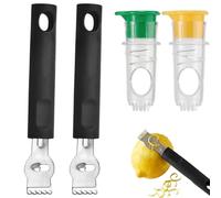 4 Piece Lemon Zester and Manual Juicing Tool Set, Peelers Lemon Zest Tool for Zesting Peeling for The Home Bar