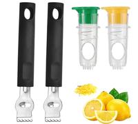 4 Piece Lemon Zester Tool, Peelers Citrus Lemon Zest Tool Stainless Steel Bartender Accessories for Zesting Peeling for The Home Bar(Multifunctional)