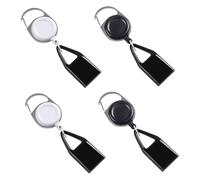4-Piece Lighter Case Set - Telescopic Case With Easy-Pull Buckle, Keychain, Black And White Lighter Clips
