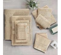 4-Piece Luxury Greek Towel Set - 100% Egyptian Cotton, 500 GSM, Ultra-Soft & Absorbent Bath Towels (Beige) - Premium Quality for Bathroom, Spa, or Gift
