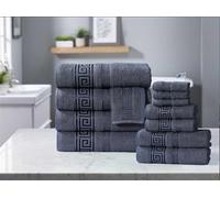 4-Piece Luxury Greek Towel Set - 100% Egyptian Cotton, 500 GSM, Ultra-Soft & Absorbent Bath Towels (Grey) - Premium Quality for Bathroom, Spa, or Gift