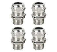 4 Piece M22 Waterproof Cable Extensions, Nickel-Plated Brass Waterproof Connectors, IP68 Adjustable Connector Joints, Cable Fixing Joints with Sealing Gasket and Locking Nut, Diameter 10-14mm