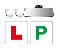 4-Piece Magnetic L&P Plates Set with 2 Blind Spot Mirrors for Cars and Driving Tests