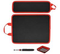 4-Piece Magnetic Tool Mat and Parts Tray Set with Telescoping Pickup Tool | 2 Flexible Magnet Mats for Tools, 1 Collapsible Magnetic Parts Tray & 15 lb Pickup Pen