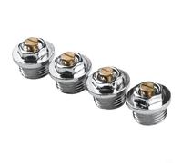 4-piece Manual Radiator Central Vent Systems Valve Set Air Brass Thread Includes for Half Heating Bleed Chrome-plated Configurable Discharge Nozzle