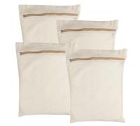 4-Piece Medium Durable Organic Cotton Mesh Laundry Bags with Sturdy Zippers and Breathable Mesh are Delicate Laundry Bags for Underwear, Clothes, Pants and Socks
